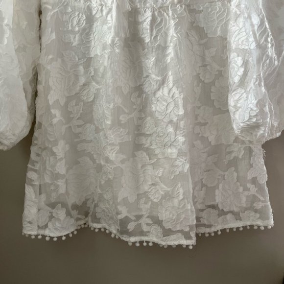 Moon River Bohemian White Lace Long Sleeve Dress Women’s Size XS - Picture 6 of 10